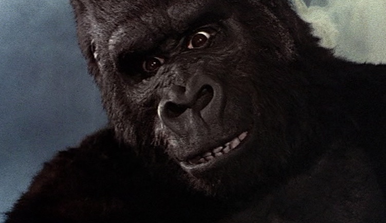Kong smiles as he blowdries Jessica Lange in'King Kong' 1976 